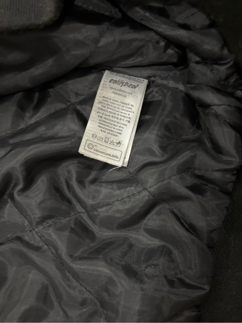 Edikted Black Faux-Leather Bomber Jacket - Picture 4 of 7
